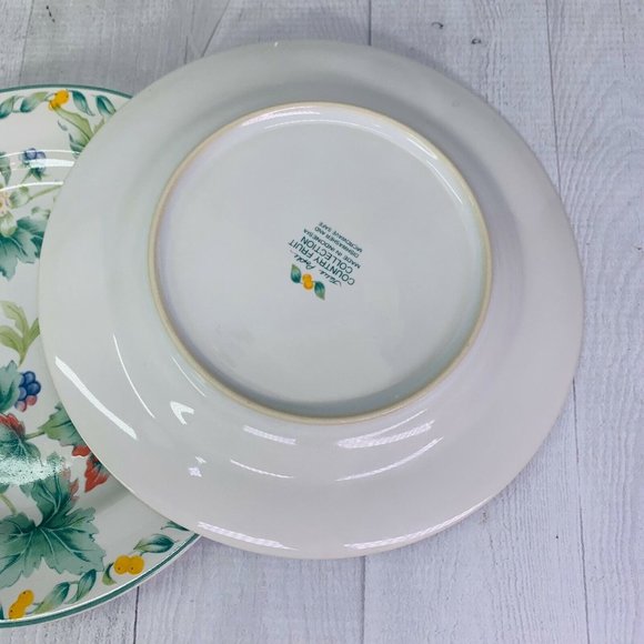 Vintage Julie Pople Avon COUNTRY FRUIT COLLECTION Porcelain Salad Plate Set 4 - Picture 7 of 11